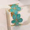 Wholesale Simple Hydraulic Pressure Stainless Steel Flower Oildrip Bracelet Jewelry Accessories