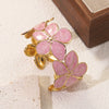 Wholesale Simple Hydraulic Pressure Stainless Steel Flower Oildrip Bracelet Jewelry Accessories