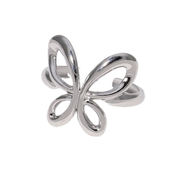 Wholesale Simple Ins Cold Style Butterfly Animals Zodiac Electroplated Stainless Steel Ring For Women