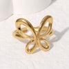 Wholesale Simple Ins Cold Style Butterfly Animals Zodiac Electroplated Stainless Steel Ring For Women