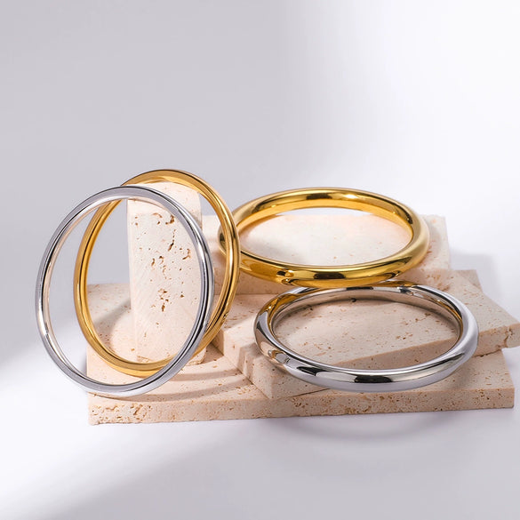 Wholesale Simple Ins Style Hollow Ring Bracelet Stainless Steel 18K Gold Plated Non Fading Jewelry