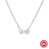 Wholesale Simple Ins Style S925 Sterling Silver Double Heart Ochain Women's Collarbone Necklace With Electroplating