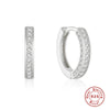Wholesale Simple Ins Style S925 Sterling Silver Double Row Luxury Diamond Earring With Geometric Pattern And Electroplating For Women
