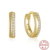 Wholesale Simple Ins Style S925 Sterling Silver Double Row Luxury Diamond Earring With Geometric Pattern And Electroplating For Women