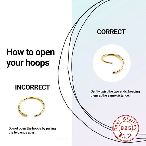Wholesale Simple Ins Style S925 Sterling Silver Unisex Crown Body Puncture Cartilage Nose Ring With Gold Inlaid And U Shape Design