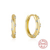 Wholesale Simple Ins Style Sterling Silver Geometric Zircon Earrings With Electroplating For Women