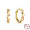 Wholesale Simple Ins Style Sterling Silver Geometric Zircon Earrings With Electroplating For Women