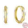 Wholesale Simple Ins Style Sterling Silver Geometric Zircon Earrings With Electroplating For Women