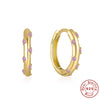 Wholesale Simple Ins Style Sterling Silver Geometric Zircon Earrings With Electroplating For Women