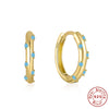 Wholesale Simple Ins Style Sterling Silver Geometric Zircon Earrings With Electroplating For Women