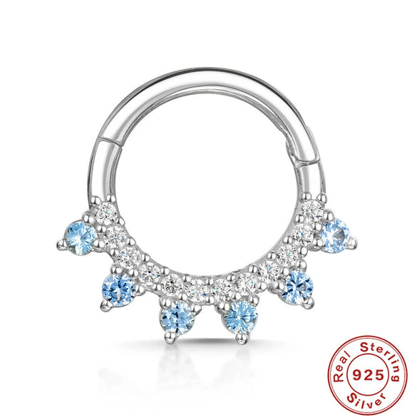Wholesale Simple Ins Style Sterling Silver 925 Human Body Puncture Cartilage Round Nose Ring Open Ring With Electroplating And Geometric Design