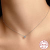 Wholesale Simple Ins Style 925 Sterling Silver Round Diamondencrusted Geometric Ochain Women's Collarbone Necklace With Electroplating