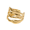 Wholesale Simple Irregular Female Stainless Steel Ring With 18K Gold Plated Electroplating And Geometric Design