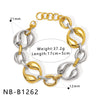 Wholesale Simple Irregular Geometric Heart Fivepointed Star Moon Pendant 18K Vacuum Plated Stainless Steel Unisex Bracelet