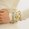 Wholesale Simple Irregular Geometric Heart Fivepointed Star Moon Pendant 18K Vacuum Plated Stainless Steel Unisex Bracelet
