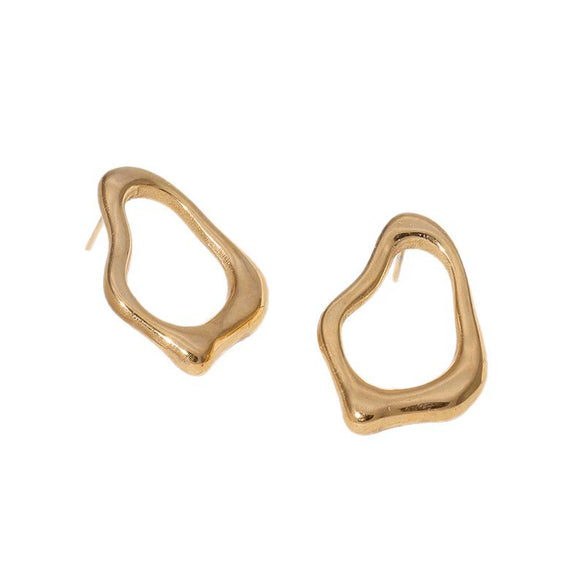 Wholesale Simple Irregular Geometric Heart Rhombus Stainless Steel Titanium Steel Earrings For Women With Electroplating