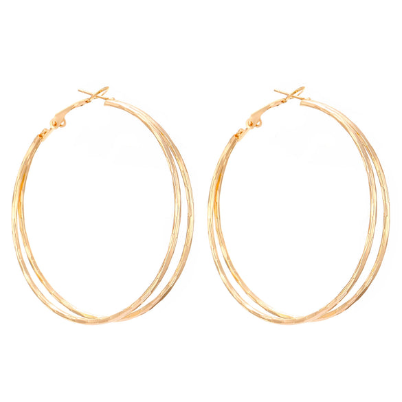Wholesale Simple Irregular Spiny Circle Alloy Earrings With Electroplating Geometric Design For Women