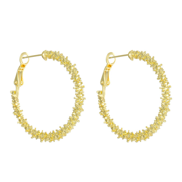 Wholesale Simple Irregular Spiny Circle Alloy Earrings With Electroplating Geometric Design For Women