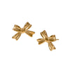 Wholesale Simple 18K Gold Electroplated Stainless Steel Bow Tie Earrings For Women