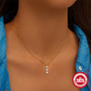 Wholesale Simple Ladies Clavicle Necklace In Geometric Design Made Of S925 Sterling Silver With Zircon Inlay