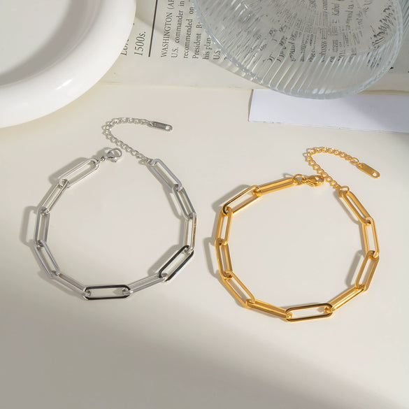 Wholesale Simple Ladies Stainless Steel Cross Chain Bracelet With Pvd Furnace Vacuum Real Gold Plating And Niche Geometric Design