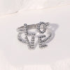 Wholesale Simple Letter And Number Pattern Stainless Steel Goldplated Open Ring For Women