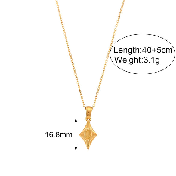 Wholesale Simple Light Luxury Allmatch Sweater Chain Jewelry With Heartshaped Artificial Opal Pendant Necklace Stainless Steel Geometric Pattern Electroplating For Women