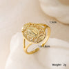 Wholesale Simple Light Luxury Copper Gold Plated Geometric Love Opening Ring For Women
