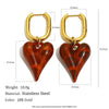 Wholesale Simple Light Luxury Geometric Heart Shaped Stainless Steel Electroplated Long Ushaped Earrings For Women