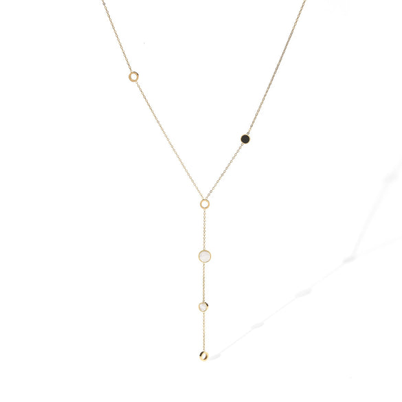 Wholesale Simple Light Luxury Geometric Stainless Steel 18K Gold Plated Love Pendant Necklace For Women