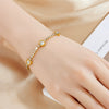 Wholesale Simple Light Luxury Geometric Titanium Steel Bracelet With Diamond Embedded And Electroplating Treatment
