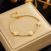 Wholesale Simple Light Luxury Geometric Titanium Steel Bracelet With Diamond Embedded And Electroplating Treatment