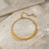 Wholesale Simple Light Luxury Geometric Titanium Steel Bracelet With Pvd Vacuum Real Gold Electroplating For Girls And Women