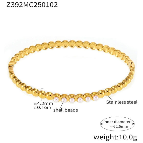 Wholesale Simple Light Luxury Hand Inlaid Stainless Steel Bracelet With Zircon Buckle And Geometric Style Electroplated
