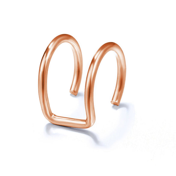 Wholesale Simple Lines Diamond Double C And Double U Shaped Ear Clips For Women And Unisex Made Of Alloy With Rhinestone Design