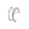 Wholesale Simple Lines Diamond Double C And Double U Shaped Ear Clips For Women And Unisex Made Of Alloy With Rhinestone Design