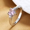 Wholesale Simple Love Niche Style Heartshaped Copper Zircon Ring For Women