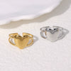 Wholesale Simple Love Shaped Stainless Steel Ring For Women 18K Gold Plated Electroplated