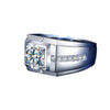 Wholesale Simple Men's Moissanite Ring S925 Sterling Silver Geometric Electroplated