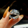 Wholesale Simple Men's Moissanite Ring S925 Sterling Silver Geometric Electroplated