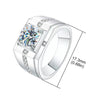 Wholesale Simple Men's Moissanite Ring S925 Sterling Silver Geometric Electroplated