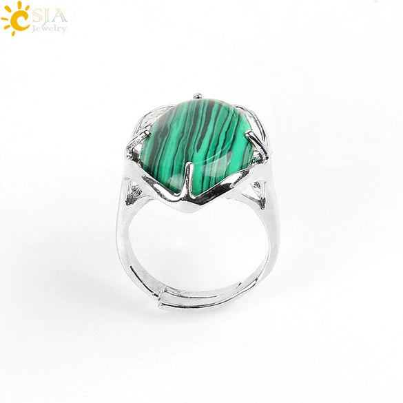 Wholesale Simple Metal Jewelry With Natural Crystal And Copper Oval Air Claw Ring