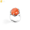 Wholesale Simple Metal Jewelry With Natural Crystal And Copper Oval Air Claw Ring
