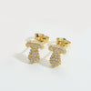 Wholesale Simple Microinlaid Zircon Geometric Copper Earrings For Women With Electroplating