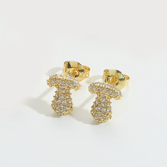 Wholesale Simple Microinlaid Zircon Geometric Copper Earrings For Women With Electroplating