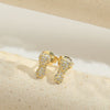 Wholesale Simple Microinlaid Zircon Geometric Copper Earrings For Women With Electroplating