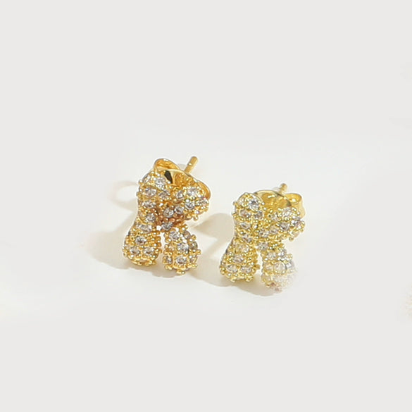 Wholesale Simple Microinlaid Zircon Geometric Copper Earrings For Women With Electroplating