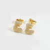 Wholesale Simple Microinlaid Zircon Geometric Copper Earrings For Women With Electroplating