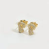 Wholesale Simple Microinlaid Zircon Geometric Copper Earrings For Women With Electroplating