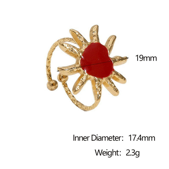 Wholesale Simple Minimalist Electroplated Stainless Steel Heart Shape Open Ring Women's Jewelry
